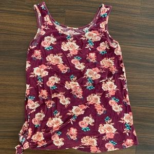 Maroon-colored Asymmetrical Nursing Tank